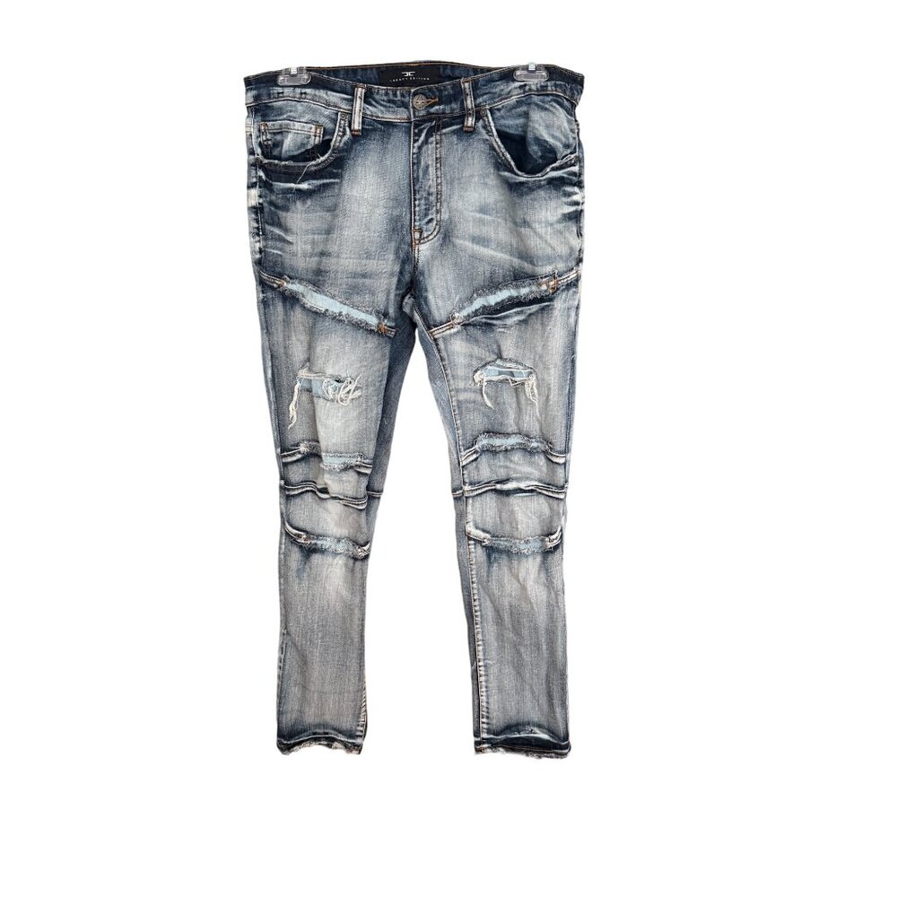 Distressed Legacy Edition Aaron Jeans 34/32 Medium Wash Denim Mens